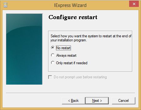 Configure restart